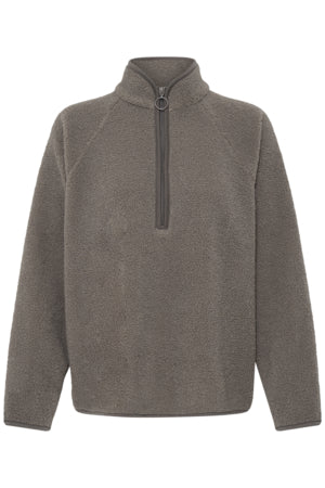 Fransa Tenya 3/4 Zip Fleece Driftwood