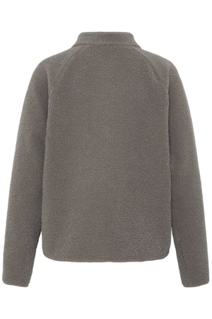Fransa Tenya 3/4 Zip Fleece Driftwood