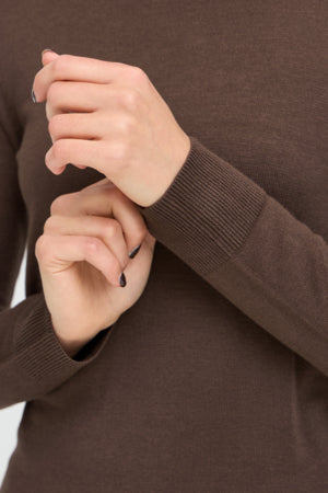 Fransa Mary Polo Jumper Brown