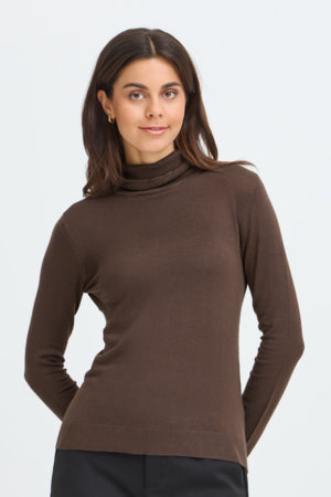 Fransa Mary Polo Jumper Brown