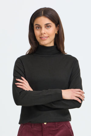Fransa Mary Polo Jumper Black