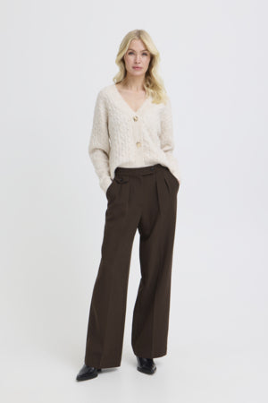 B Young Wide Leg Trousers Brown