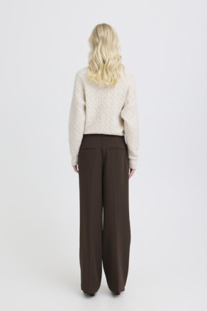 B Young Wide Leg Trousers Brown