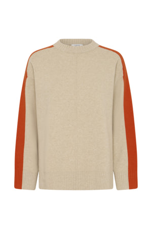 B Young Tari Contrast Jumper Orange/Camel