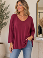 Bout Long Sleeve Tee Wine