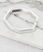 Envy Silver hinged hexagonal bangle