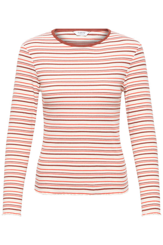 B Young Long Sleeve T shirt Orange/ White