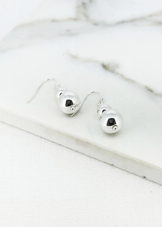 Envy Silver Ball Dropper Earrings