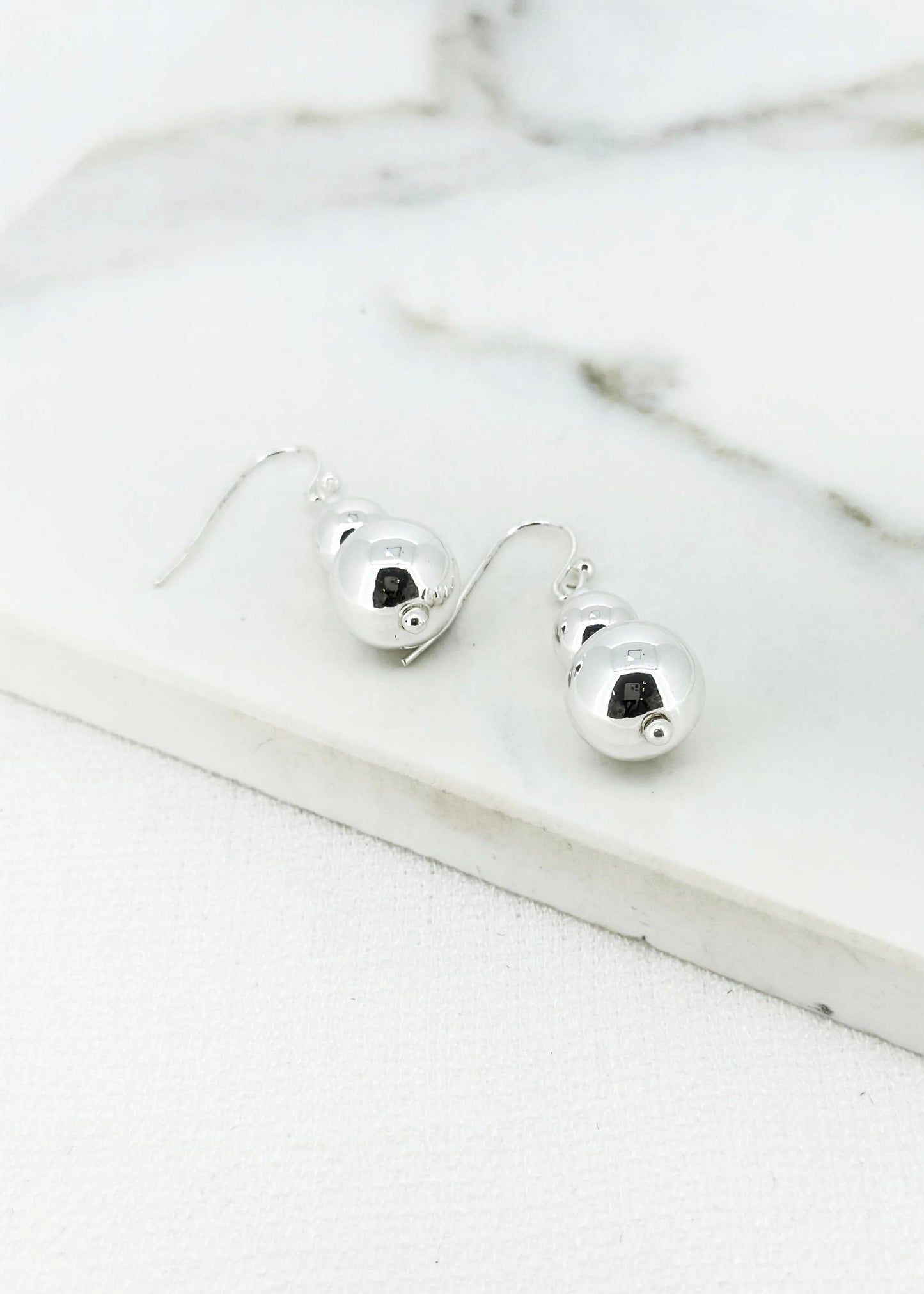Envy Silver balls dropper earring