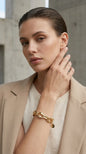 Envy Gold thick link faceted T-bar bracelet