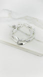 Envy Silver thick link faceted T-bar bracelet