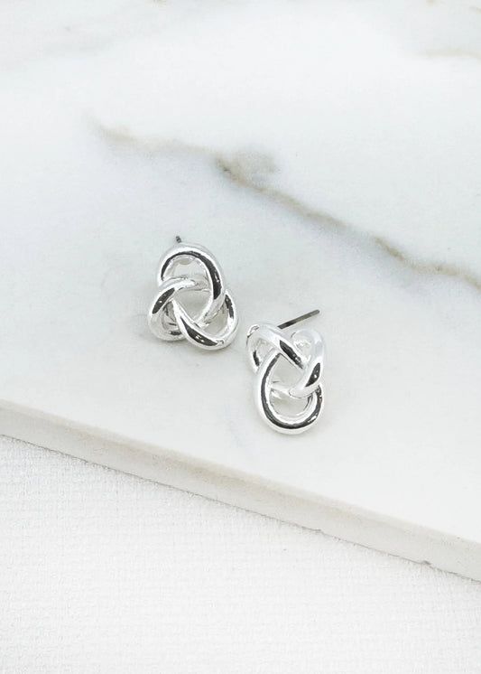 Envy Knot Stud Earring Silver