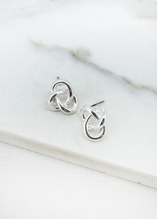 Envy Silver knot stud earring