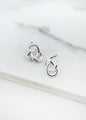Envy Silver knot stud earring