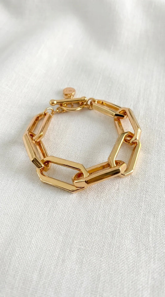 Envy Gold link T-bar bracelet