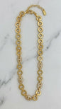 Envy Short gold necklace with diamante oval link detail