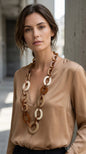 Envy Long chuncky resin circle link necklace