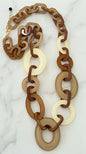 Envy Long chuncky resin circle link necklace