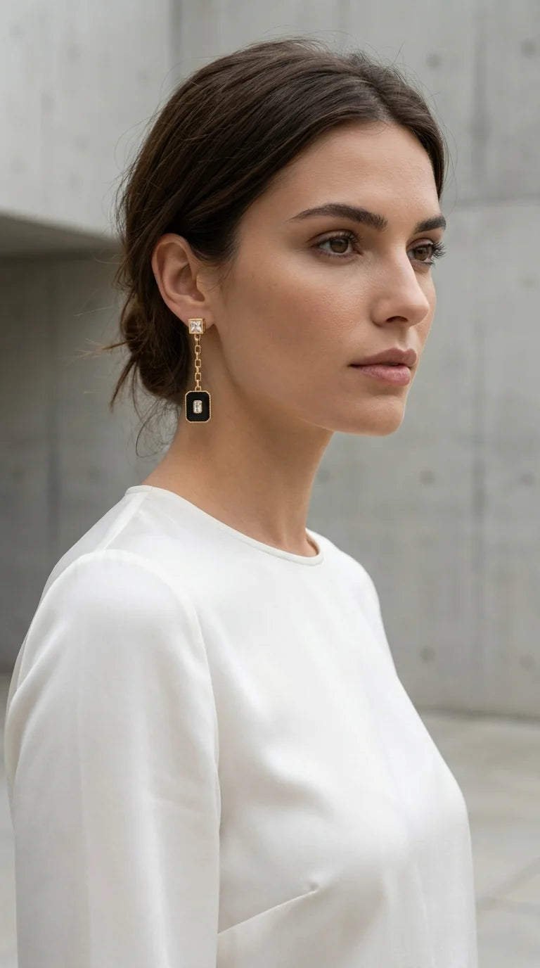 Envy Gold Crystal dropper earring