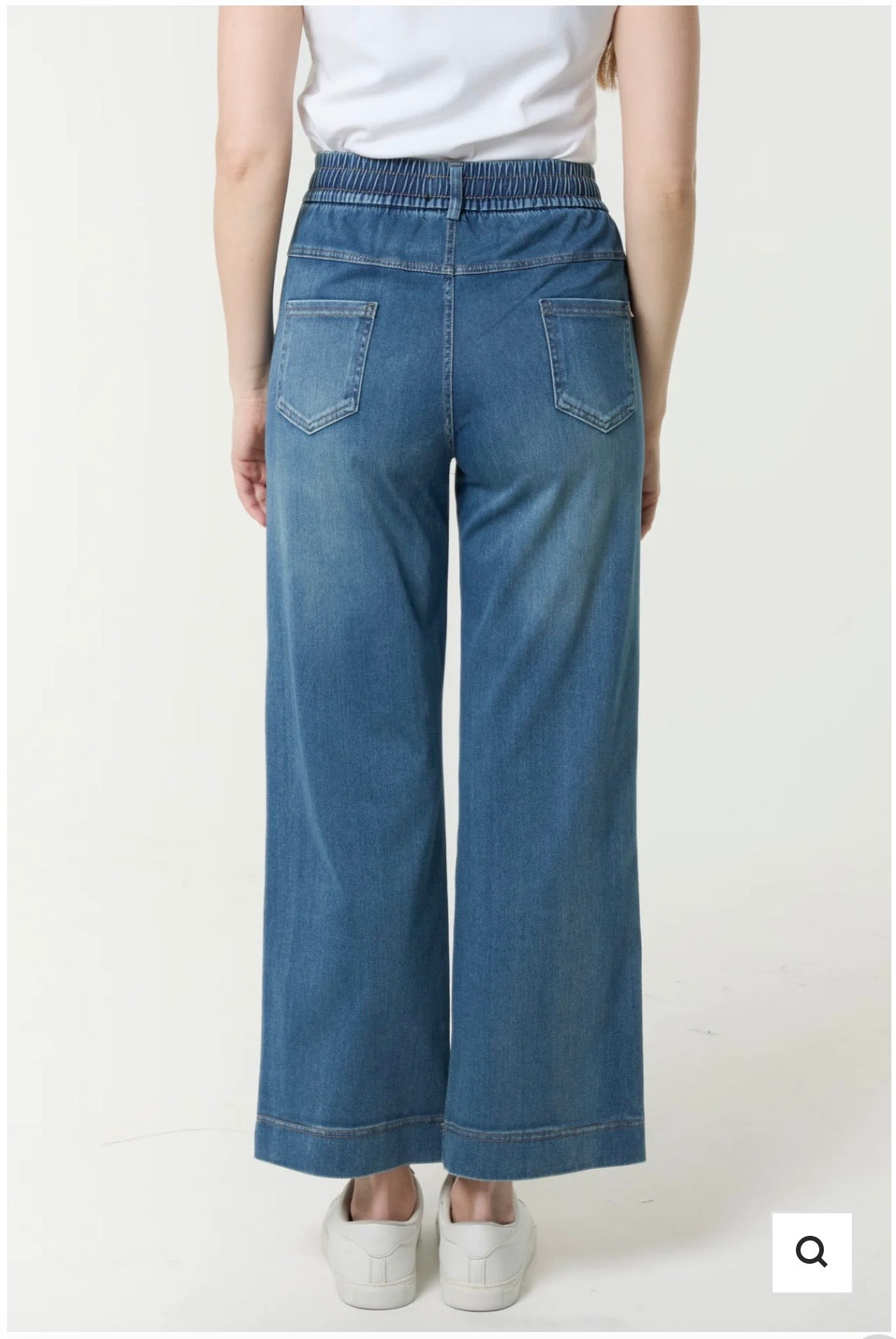 Ankle Length Wide Leg Jeans