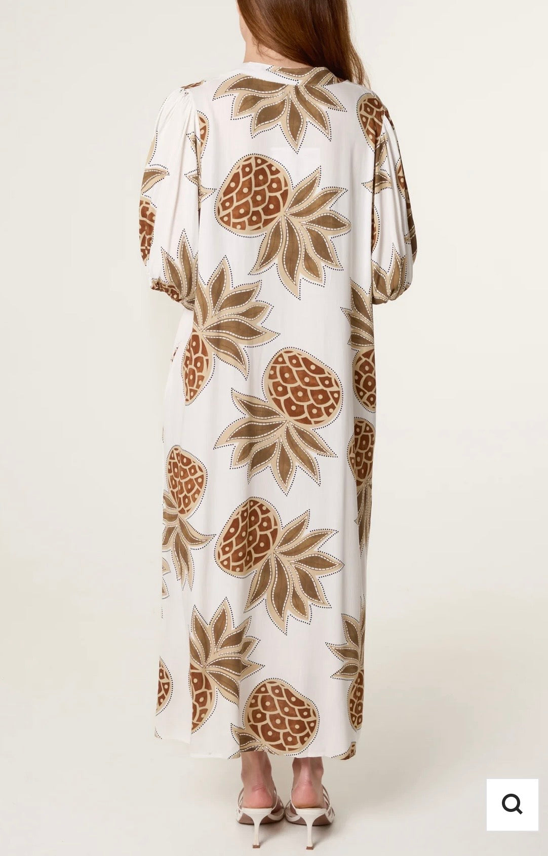 Pineapple Button Through Dress Ivory