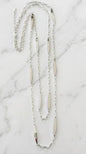 Envy Long Silver link necklace with gold bar detail