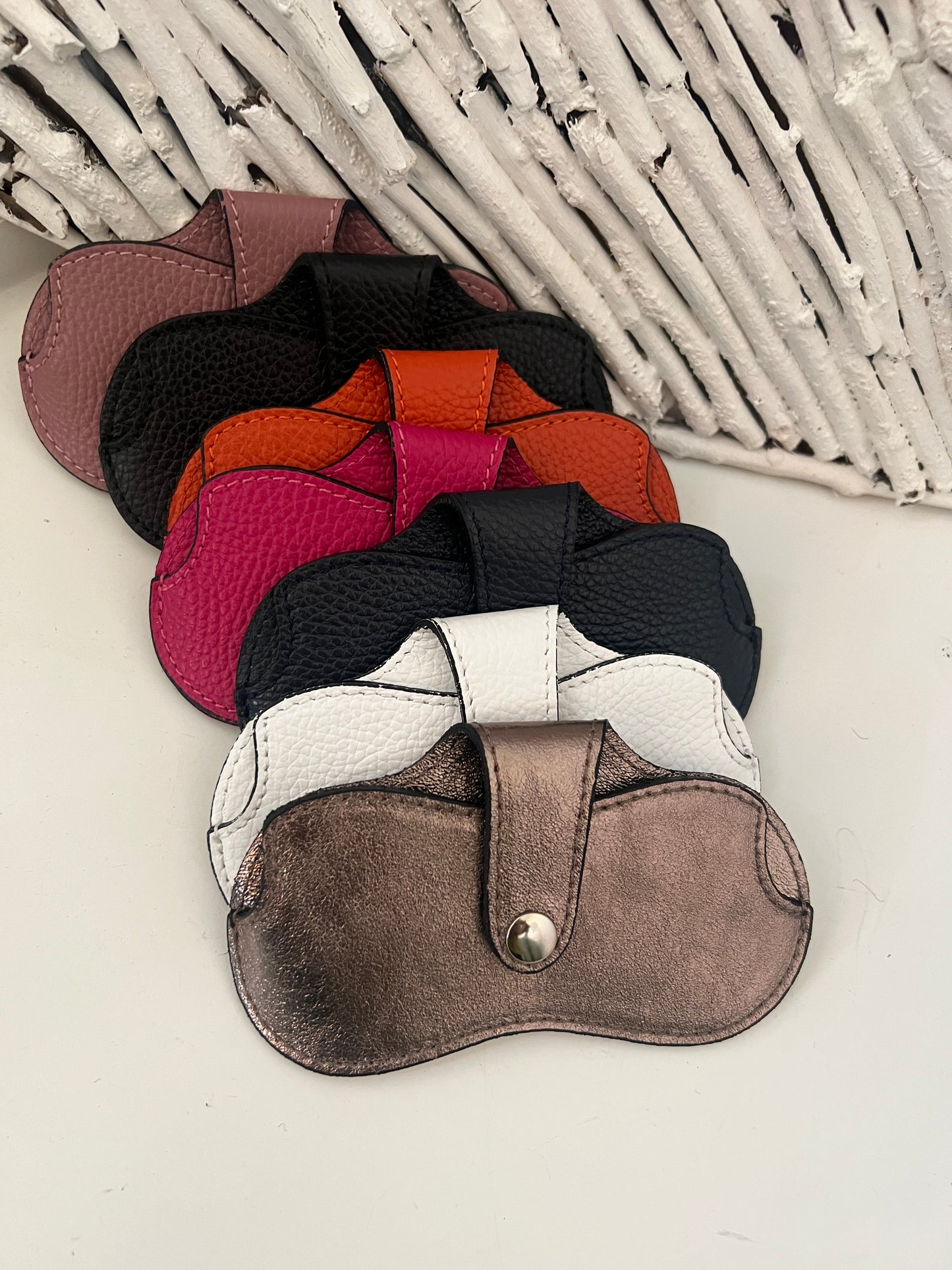 Leather Glass Case Assorted Colours