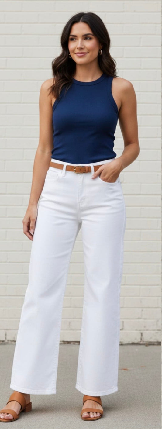 Wide leg jeans white