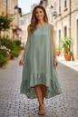 Siena Stripe Dress Khaki