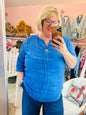 Denny Cotton Blouse Royal/Blue