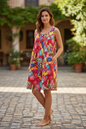 One Summer Sleeveless Dress Pink Tropical