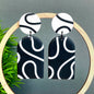 Kay Jay Clay Reverse Monochrome Squiggle Arch Dangle Earrings 