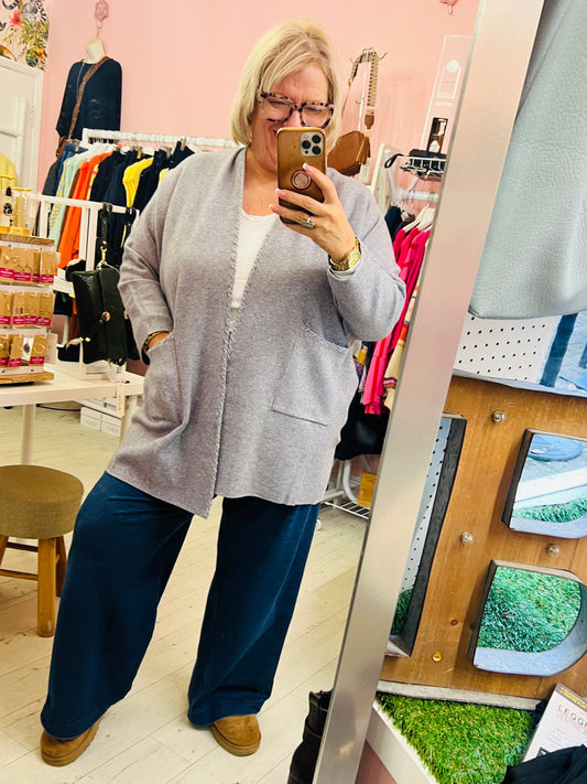 Dakota Two Pocket Cardigan Grey