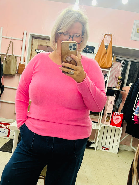 Dora Lightweight Soft knit Jumper Pink