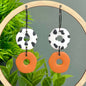 Kay Jay Clay Dalmatian Print Handmade Polymer Clay Hoop Earrings: Orange