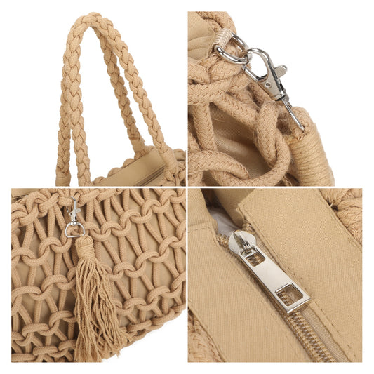 Boho Macrame Tote Bag