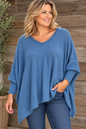 Swing V neck Jumper Denim Blue