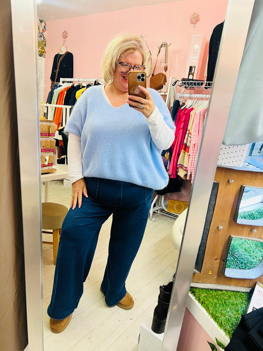 Dana Oversized Tank Knit Light Blue