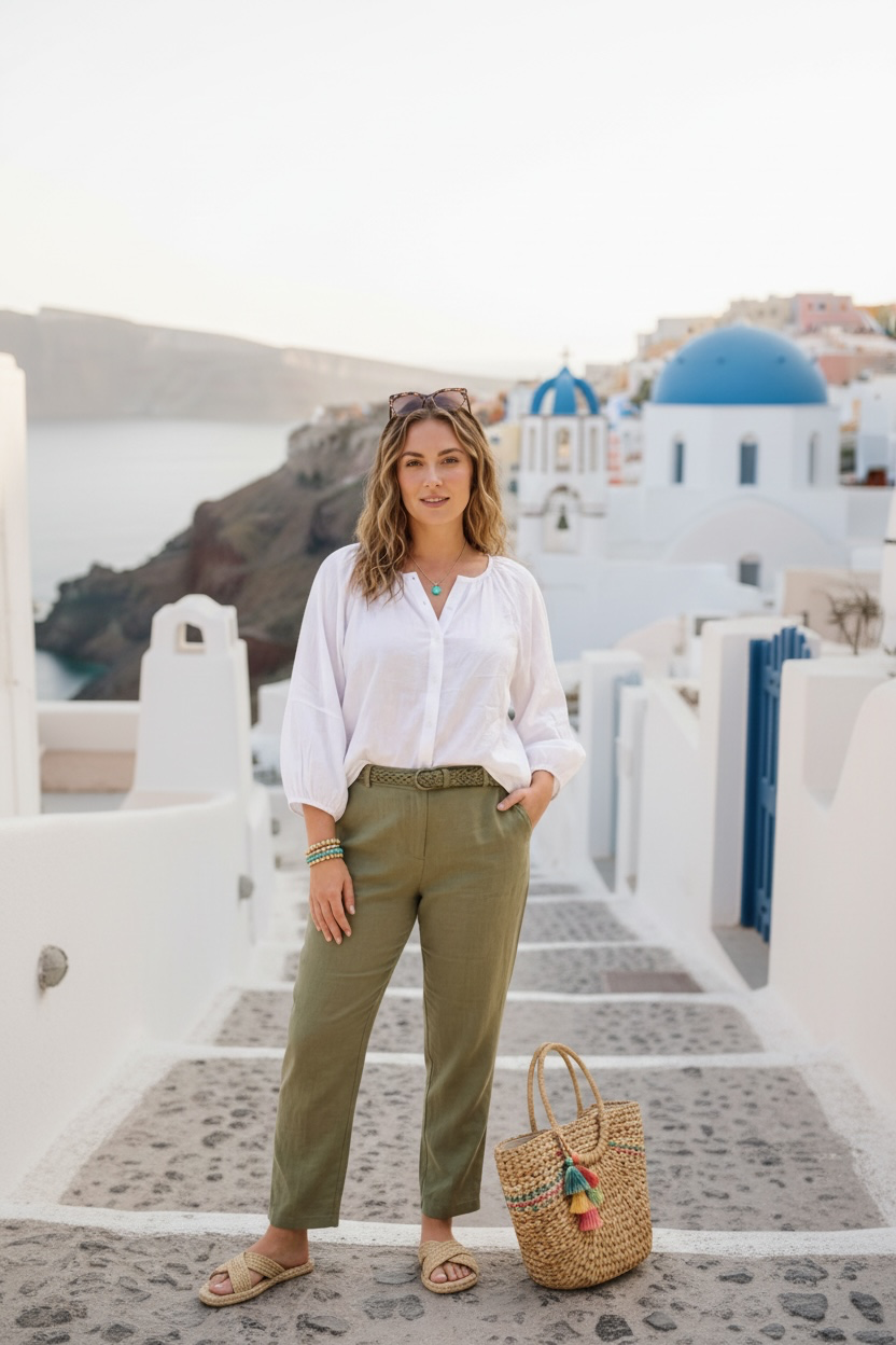 Button Down Long Sleeve Blouse White