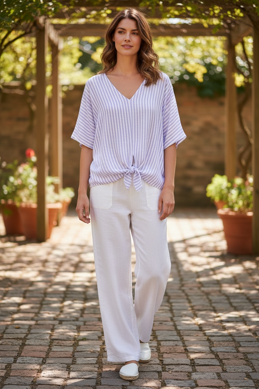 Stripe Tye Top Lilac