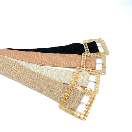 Straw elastic Waist Belt Assorted Colours