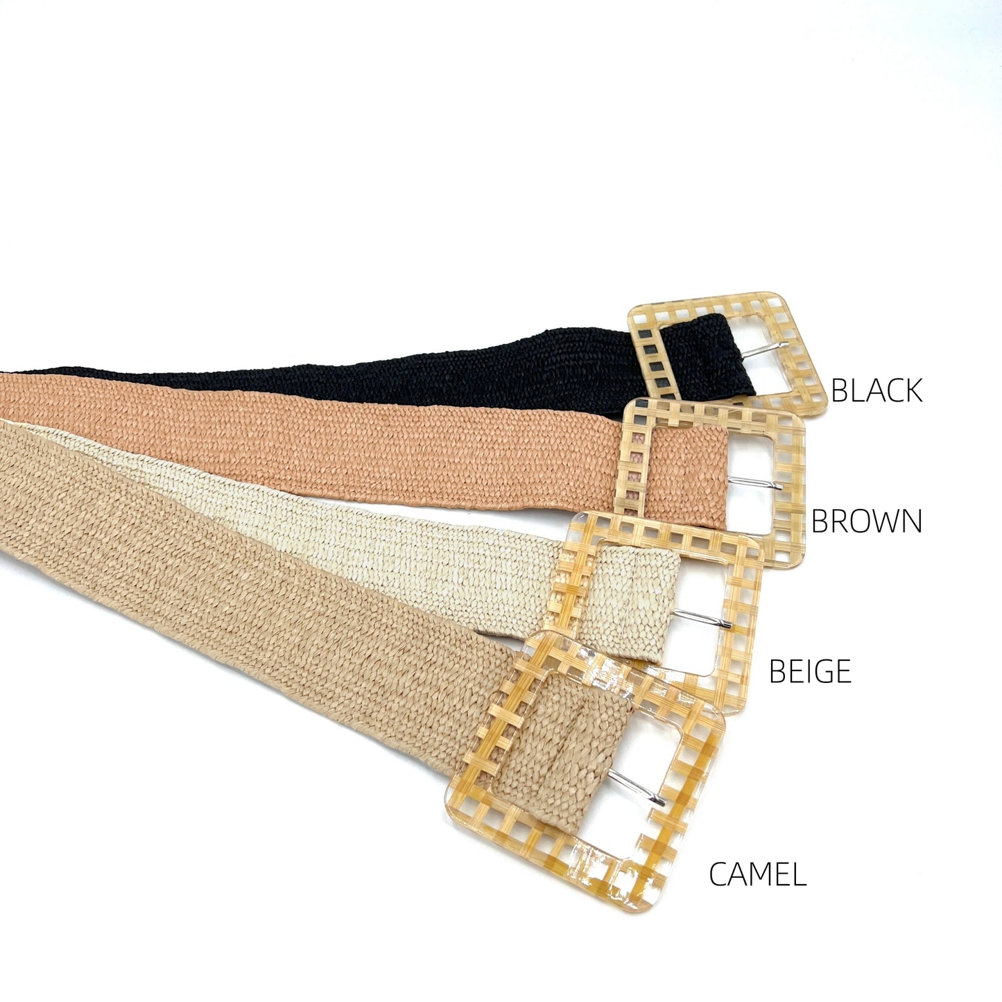 Straw elastic Waist Belt Assorted Colours