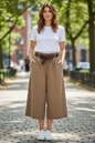 Stripe Wide leg Cullottes Mocha