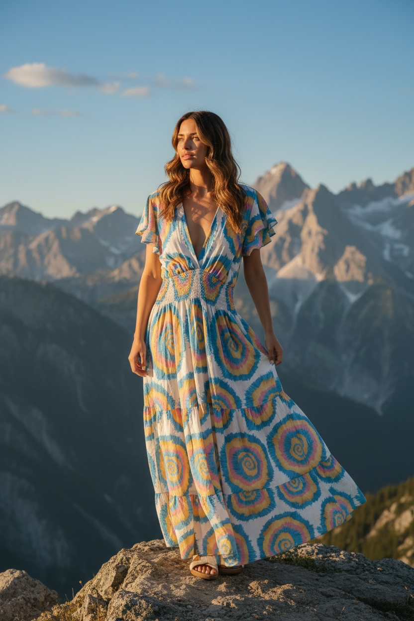 Adele Summer  V neck Maxi Dress Teal