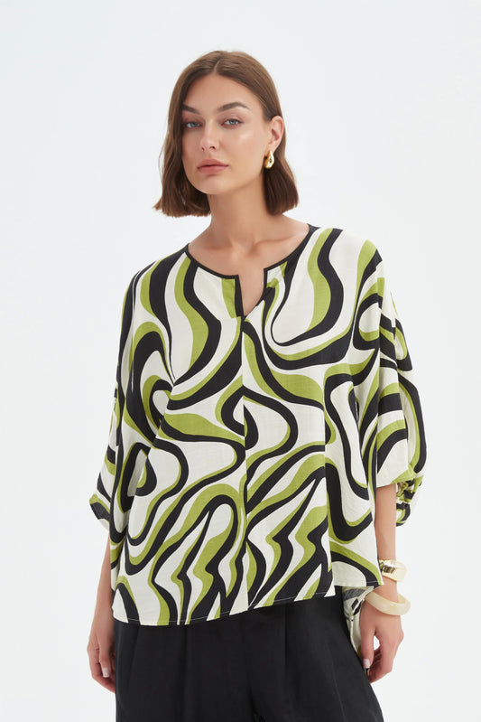 Tirelli Notch Neck Print Top