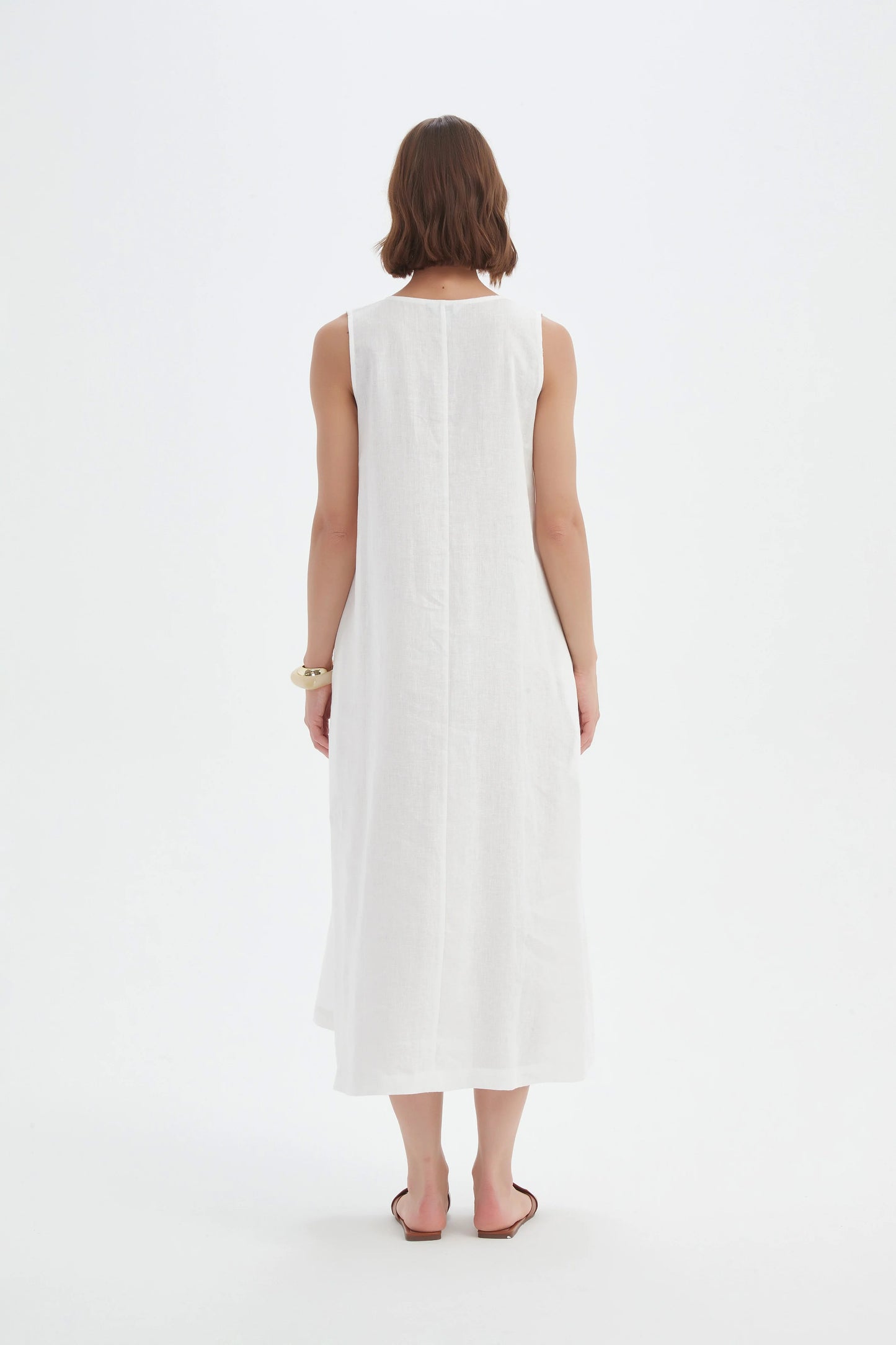 Tirelli Inverted Pleat Dress Cream