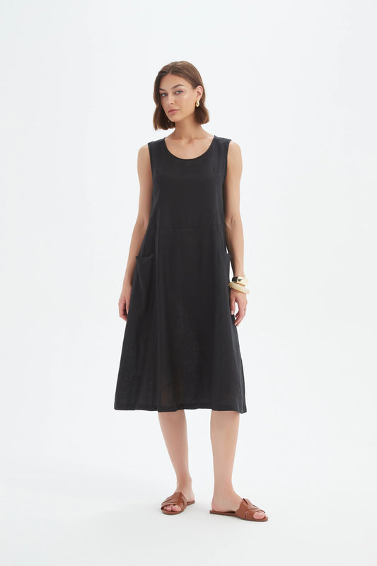 Tirelli Sleeveless Pocket Dress Black