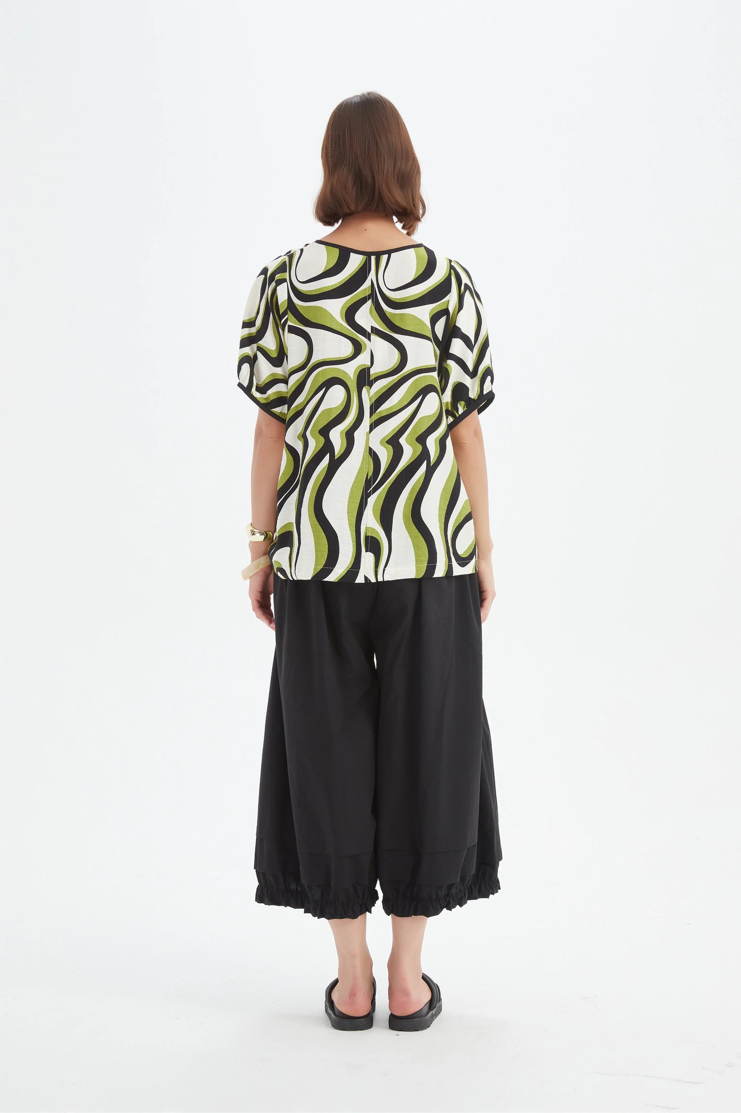 Tirelli Bishop Sleeve Swirl Top