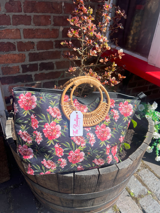 Summer Floral Bag Black