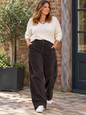 Barrel Cord Magic Pants Dark Brown